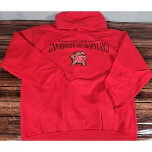 Maryland Terrapins Pullover Hoodie Red Adult Size L